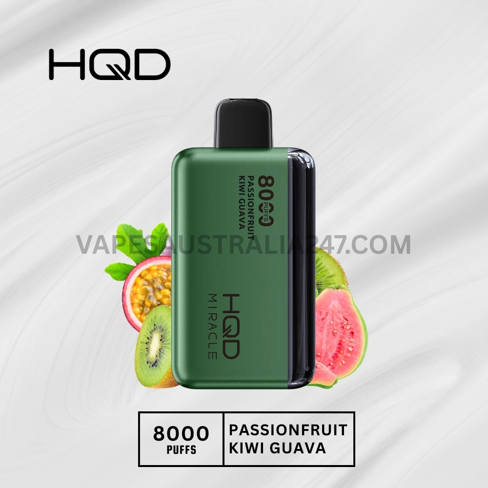 HQD Miracle 8000 Puffs Passionfruit Kiwi Guava HQD Miracle 8000 Puffs Passionfruit Kiwi Guava