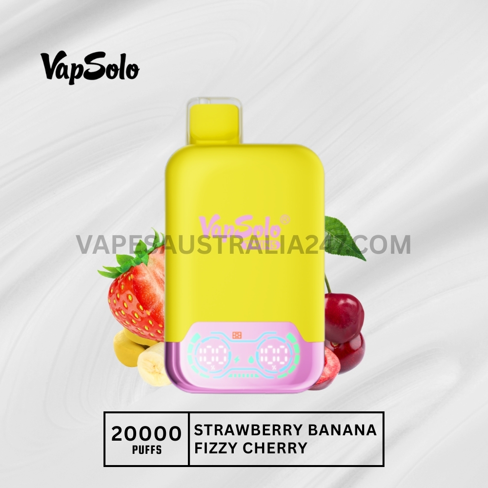 Vapsolo Twins 20000 Puffs Strawberry Banana Fizzy Cherry Vapsolo Twins 20000 Puffs Strawberry Banana Fizzy Cherry